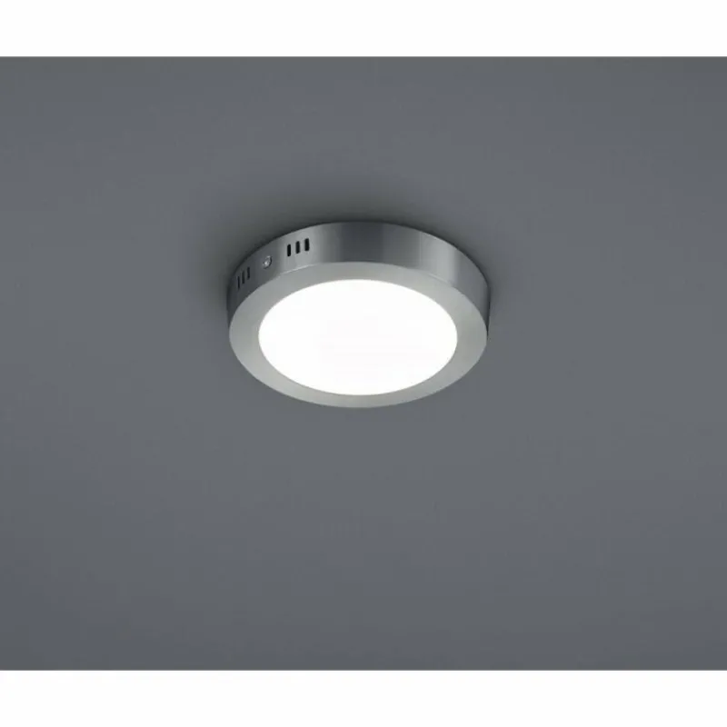 Luminaires Rustiques-Luminaires Trio Plafonnier Trio Cento LED Nickel mat, 1 lumière