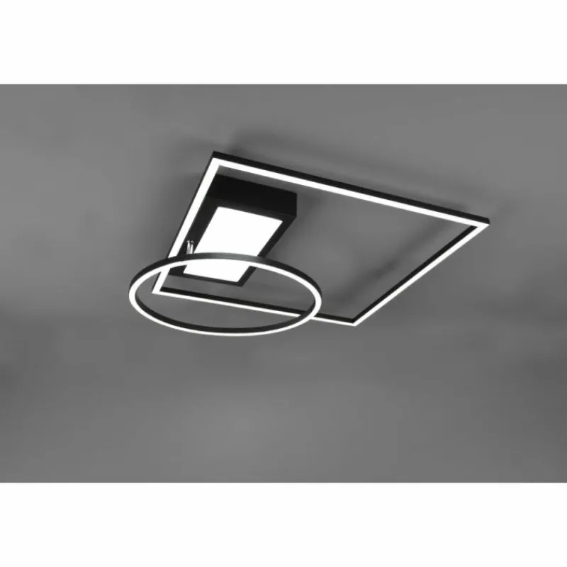 Luminaires Trio Plafonnier Trio Downey LED Noir, 1 lumière, Télécommandes* Éclairage Led