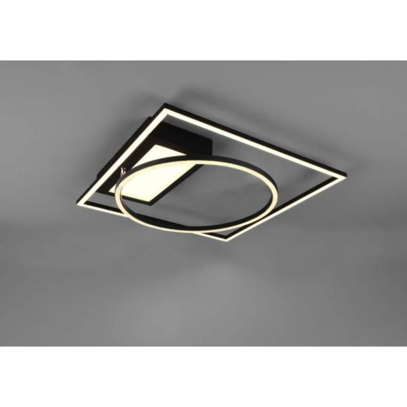 Luminaires Trio Plafonnier Trio Downey LED Noir, 1 lumière, Télécommandes* Éclairage Led