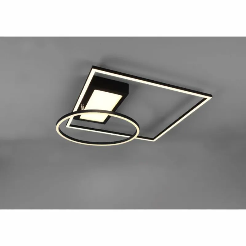 Luminaires Trio Plafonnier Trio Downey LED Noir, 1 lumière, Télécommandes* Éclairage Led