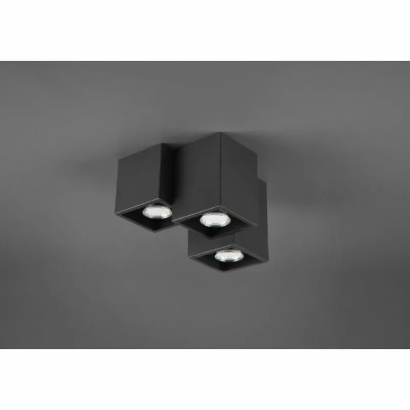 Luminaires Trio Plafonnier Trio Fernando Noir, 3 lumières* Plafonniers