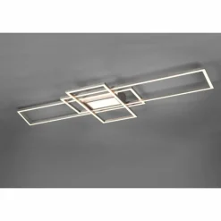 Lampes Industrielles-Luminaires Trio Plafonnier Trio Irvine LED Nickel mat, 1 lumière, Télécommandes