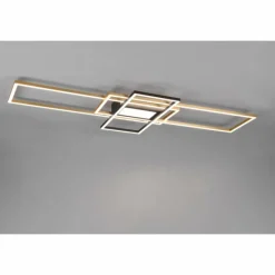 Luminaires Trio Plafonnier Trio Irvine LED Laiton, Noir, 1 lumière, Télécommandes* Éclairage Led