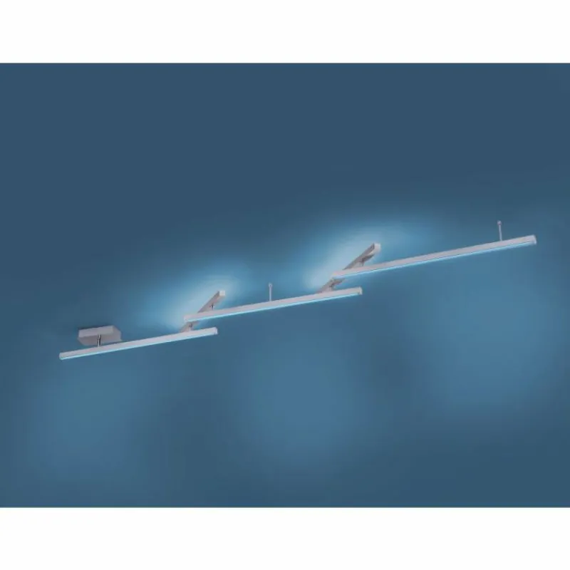 Luminaires Trio Plafonnier Trio Leuchten WiZ MELBY LED Nickel mat, 1 lumière, Télécommandes, Changeur de couleurs