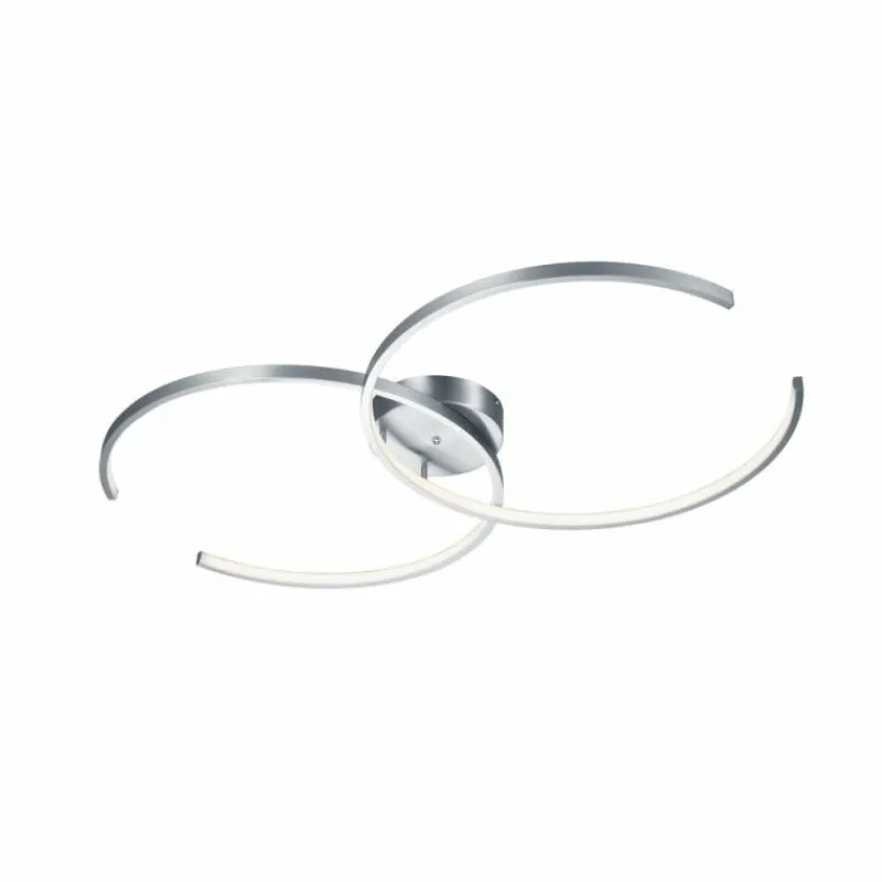 Luminaires Trio Plafonnier Trio Leuchten WIZ CITIZEN LED Nickel mat, 2 lumières, Télécommandes, Changeur de couleurs