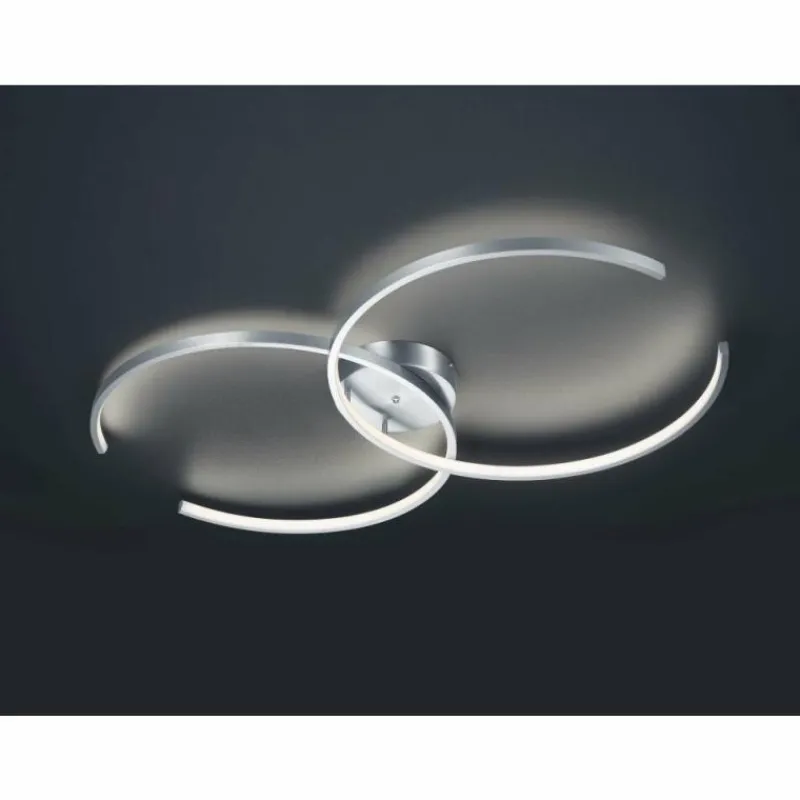 Luminaires Trio Plafonnier Trio Leuchten WIZ CITIZEN LED Nickel mat, 2 lumières, Télécommandes, Changeur de couleurs