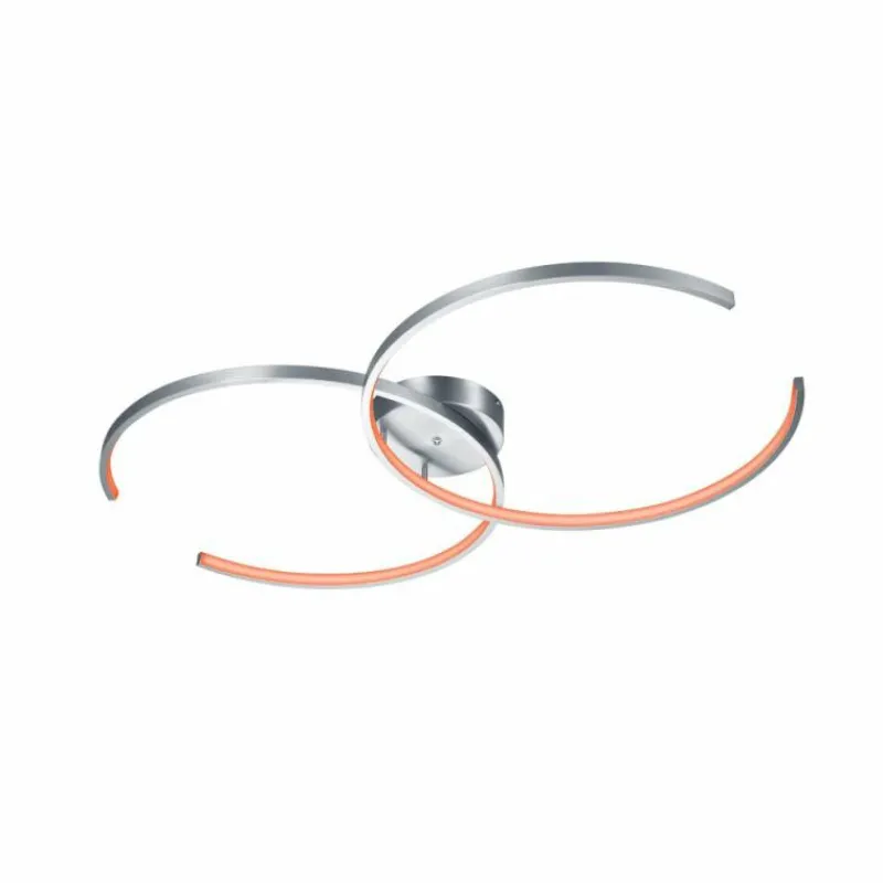 Luminaires Trio Plafonnier Trio Leuchten WIZ CITIZEN LED Nickel mat, 2 lumières, Télécommandes, Changeur de couleurs