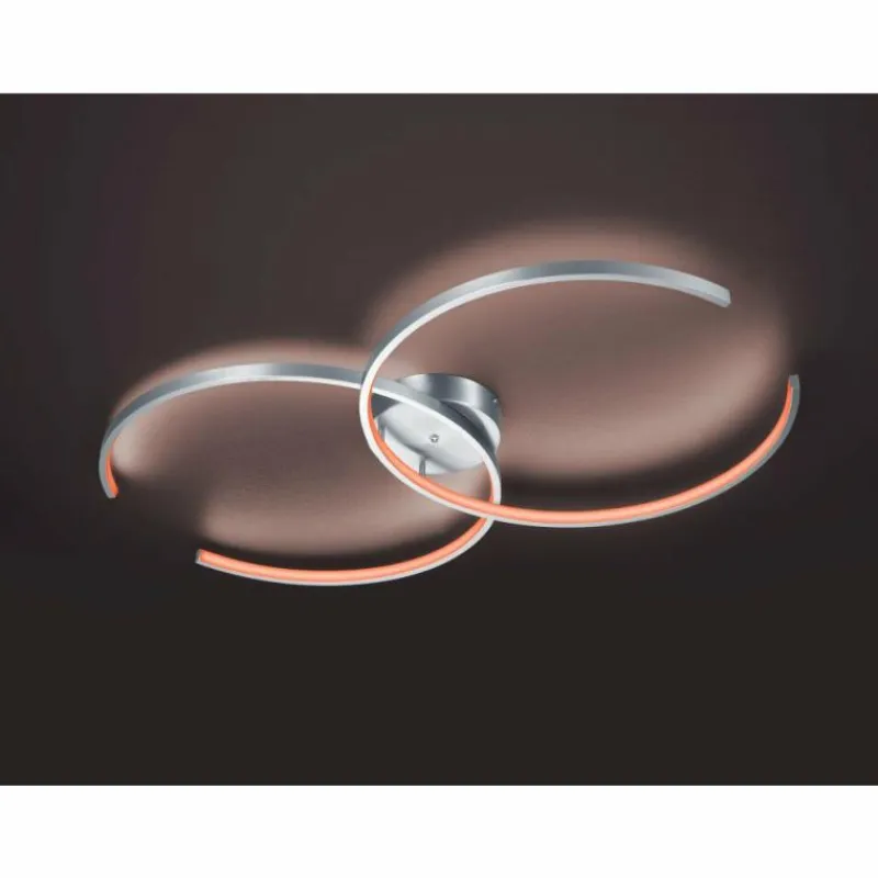 Luminaires Trio Plafonnier Trio Leuchten WIZ CITIZEN LED Nickel mat, 2 lumières, Télécommandes, Changeur de couleurs