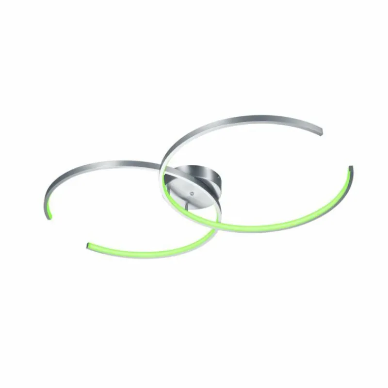 Luminaires Trio Plafonnier Trio Leuchten WIZ CITIZEN LED Nickel mat, 2 lumières, Télécommandes, Changeur de couleurs