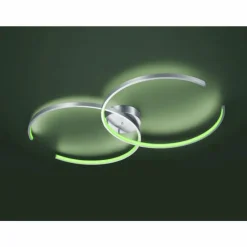 Luminaires Trio Plafonnier Trio Leuchten WIZ CITIZEN LED Nickel mat, 2 lumières, Télécommandes, Changeur de couleurs