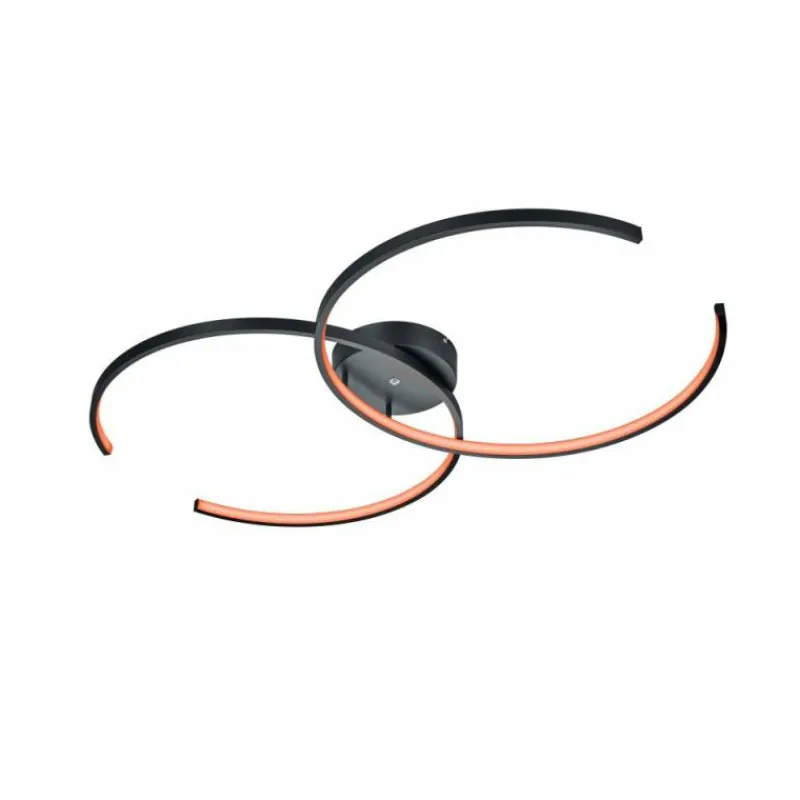 Luminaires Trio Plafonnier Trio Leuchten WIZ CITIZEN LED Noir, 2 lumières, Télécommandes, Changeur de couleurs