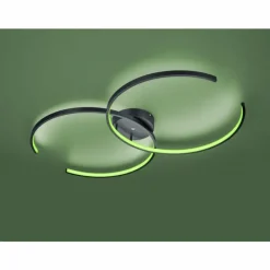 Luminaires Trio Plafonnier Trio Leuchten WIZ CITIZEN LED Noir, 2 lumières, Télécommandes, Changeur de couleurs