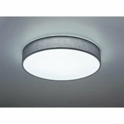 Lampes En Tissu-Luminaires Trio Plafonnier Trio LUGANO LED Gris, 1 lumière, Télécommandes