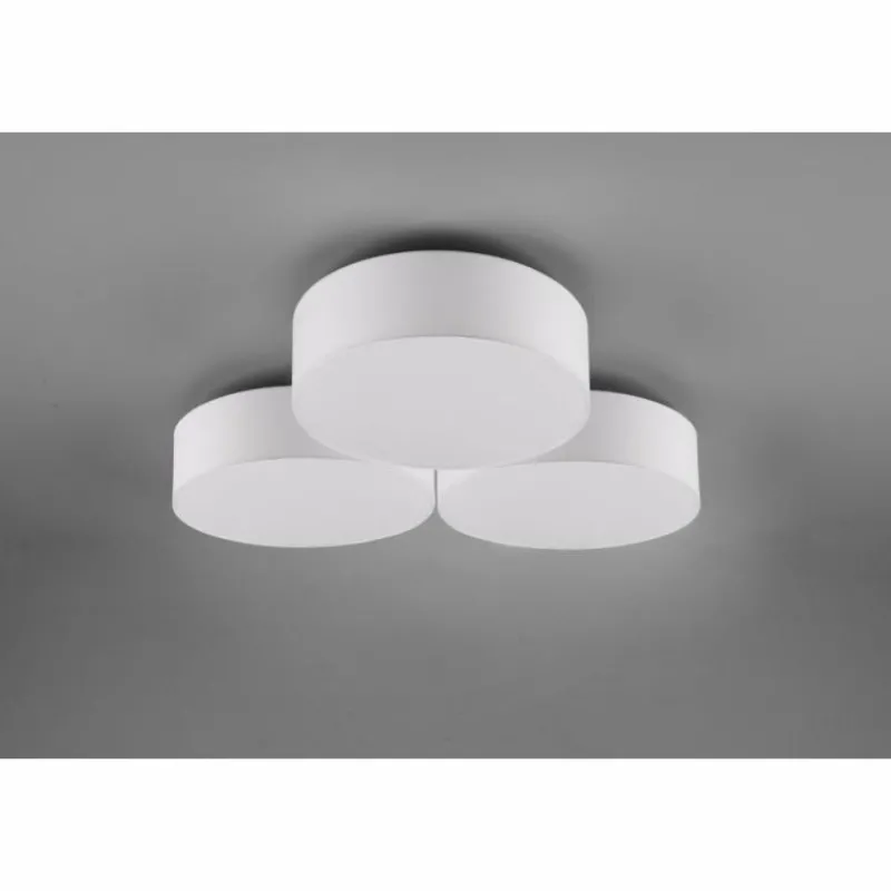 Lampes En Tissu-Luminaires Trio Plafonnier Trio Lugano LED Blanc, 1 lumière
