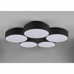 Lampes En Tissu-Luminaires Trio Plafonnier Trio Lugano LED Noir, 1 lumière