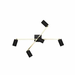 Lampes Dorées-Luminaires Trio Plafonnier Trio MARLEY Noir doré, 5 lumières