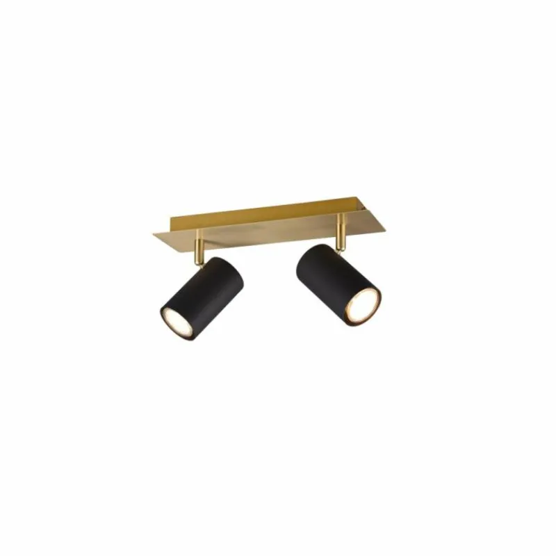 Lampes Dorées-Luminaires Trio Plafonnier Trio MARLEY Noir doré, 2 lumières