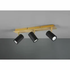 Lampes Dorées-Luminaires Trio Plafonnier Trio MARLEY Noir doré, 3 lumières