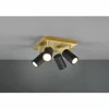 Lampes Dorées-Luminaires Trio Plafonnier Trio MARLEY Noir doré, 4 lumières