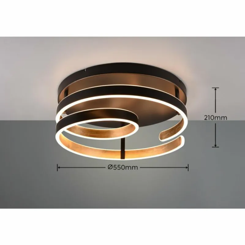 Lampes Dorées-Luminaires Trio Plafonnier Trio Marnie LED Or, Noir, 1 lumière
