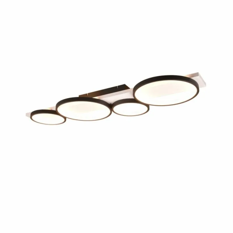 Lampes En Bois-Luminaires Trio Plafonnier Trio Medera LED Noir, Blanc, 1 lumière