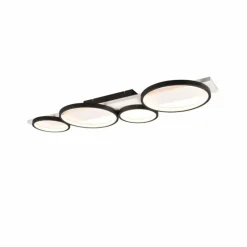 Lampes En Bois-Luminaires Trio Plafonnier Trio Medera LED Noir, Blanc, 1 lumière