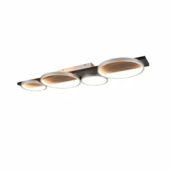 Lampes En Bois-Luminaires Trio Plafonnier Trio Medera LED Noir, Titane, 1 lumière