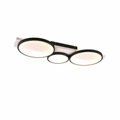 Lampes En Bois-Luminaires Trio Plafonnier Trio Medera LED Noir, Blanc, 1 lumière