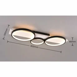 Lampes En Bois-Luminaires Trio Plafonnier Trio Medera LED Noir, Blanc, 1 lumière