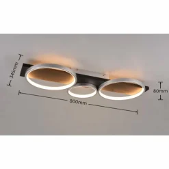 Lampes En Bois-Luminaires Trio Plafonnier Trio Medera LED Noir, Titane, 1 lumière