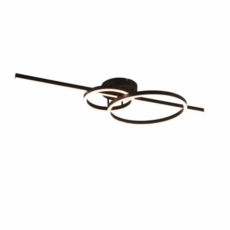 Luminaires Trio Plafonnier Trio MONTILLA LED Noir, 1 lumière, Télécommandes* Éclairage Led