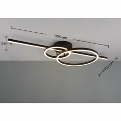 Luminaires Trio Plafonnier Trio MONTILLA LED Noir, 1 lumière, Télécommandes* Éclairage Led