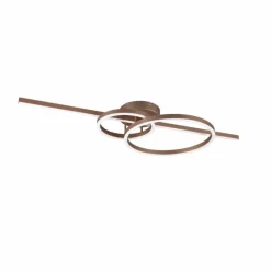 Luminaires Trio Plafonnier Trio MONTILLA LED Brun, 1 lumière, Télécommandes* Éclairage Led