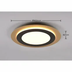 Lampes Dorées-Luminaires Trio Plafonnier Trio MORGAN LED Or, Noir, 1 lumière, Télécommandes