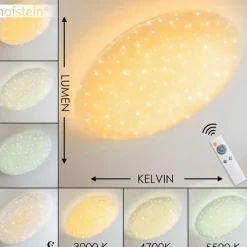 Luminaires Trio Plafonnier Trio NAGANO LED Blanc, 1 lumière, Télécommandes, Changeur de couleurs* Éclairage Led