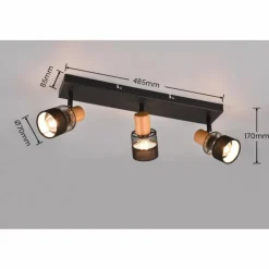 Luminaires Trio Plafonnier Trio NANDINI Noir, 3 lumières* Spots Et Projecteurs