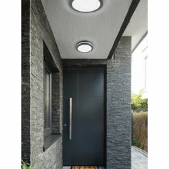 Luminaires Trio Plafonnier Trio Piave LED Anthracite, 1 lumière, Détecteur de mouvement