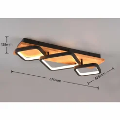 Lampes En Bois-Luminaires Trio Plafonnier Trio Rama LED Écru, Noir, 1 lumière