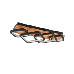 Lampes En Bois-Luminaires Trio Plafonnier Trio Rama LED Écru, Noir, 1 lumière