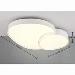 Luminaires Trio Plafonnier Trio RISE LED Blanc, 1 lumière, Télécommandes* Éclairage Led