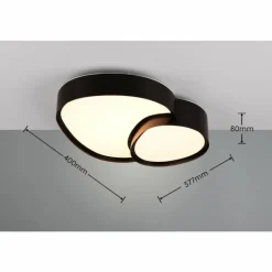 Luminaires Trio Plafonnier Trio RISE LED Noir, 1 lumière, Télécommandes* Éclairage Led