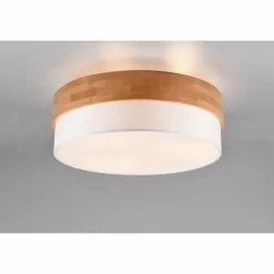 Lampes En Tissu-Luminaires Trio Plafonnier Trio Seasons Écru, Nickel mat, 3 lumières