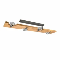 Lampes Vintages & Rétros-Luminaires Trio Plafonnier Trio Tailor Brun foncé, Écru, Nickel mat, 4 lumières