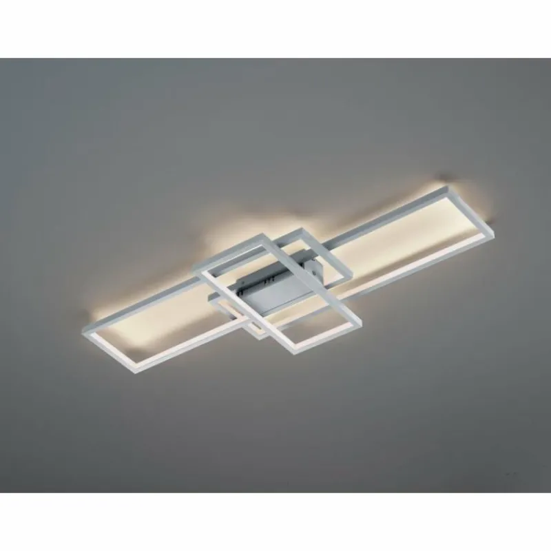 Luminaires Trio Plafonnier Trio THIAGO LED Nickel mat, 1 lumière, Télécommandes, Changeur de couleurs
