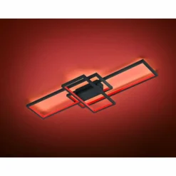 Luminaires Trio Plafonnier Trio THIAGO LED Anthracite, 1 lumière, Télécommandes, Changeur de couleurs