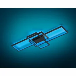 Luminaires Trio Plafonnier Trio THIAGO LED Anthracite, 1 lumière, Télécommandes, Changeur de couleurs