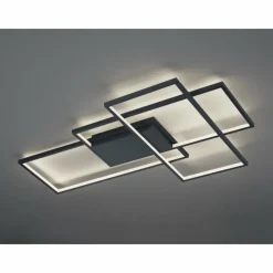 Luminaires Trio Plafonnier Trio THIAGO LED Anthracite, 1 lumière, Télécommandes, Changeur de couleurs