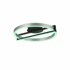 Luminaires Trio Plafonnier Trio Thompson LED Aluminium brossé, 1 lumière, Télécommandes, Changeur de couleurs