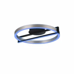 Luminaires Trio Plafonnier Trio Thompson LED Aluminium brossé, 1 lumière, Télécommandes, Changeur de couleurs