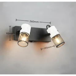 Luminaires Trio Plafonnier Trio TOSH Noir, 2 lumières* Spots Et Projecteurs